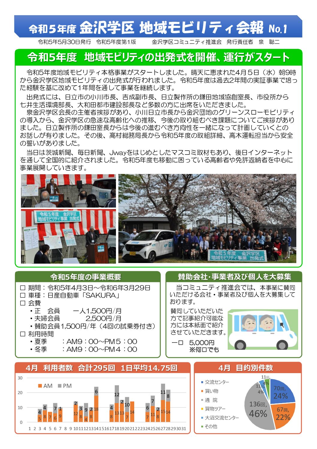 ⾦沢学区地域モビリティ会報